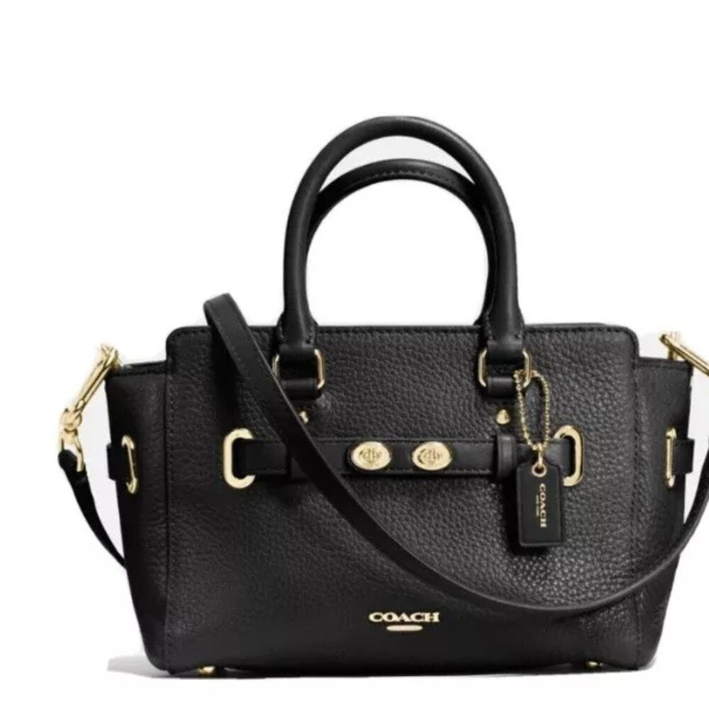 Euc Coach Blake Carryall Black Leather Shoulder Bag Purse